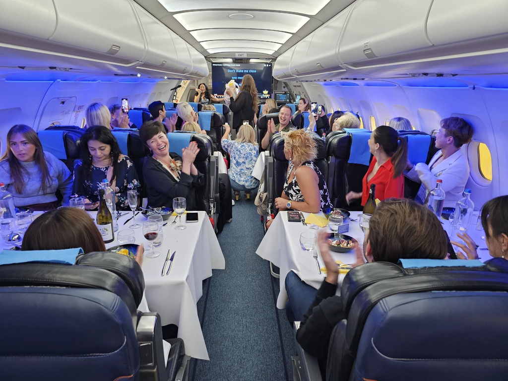 Incredible birthday aboard the Flylounge plane